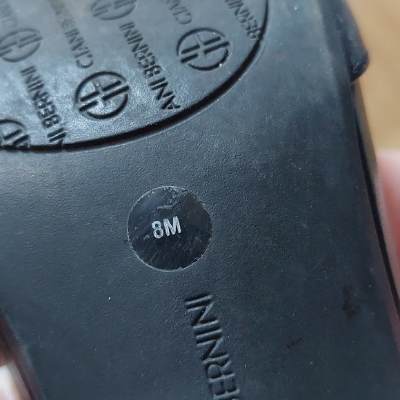 Black Butter Soft Leather Peep Toe Block Heels Giani BERNINI MEMORY FOAM 8 - Picture 6 of 6